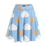 Sun And Clouds  High Waist Skirt