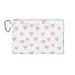 Small Cute Hearts   Canvas Cosmetic Bag (Medium)