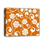 Orange Floral Walls  Deluxe Canvas 14  x 11  (Stretched)