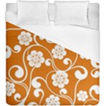 Orange Floral Walls  Duvet Cover (King Size)