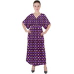 Penny Plaid (2) V-Neck Boho Style Maxi Dress