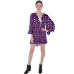 Penny Plaid (2) V-Neck Flare Sleeve Mini Dress