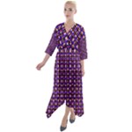 Penny Plaid (2) Quarter Sleeve Wrap Front Maxi Dress