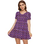 Penny Plaid (2) Tiered Short Sleeve Babydoll Dress