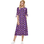 Penny Plaid (2) Bow Sleeve Chiffon Midi Dress