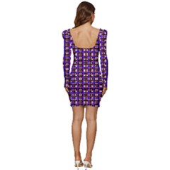 Women Long Sleeve Ruched Stretch Jersey Dress 