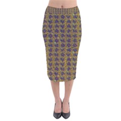 Velvet Midi Pencil Skirt 