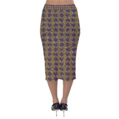 Velvet Midi Pencil Skirt 
