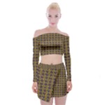 3021 Off Shoulder Top with Mini Skirt Set