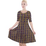 3021 Quarter Sleeve A-Line Dress