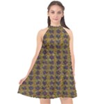 3021 Halter Neckline Chiffon Dress 