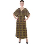 3021 V-Neck Boho Style Maxi Dress