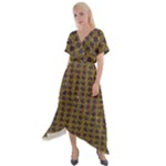 3021 Cross Front Sharkbite Hem Maxi Dress