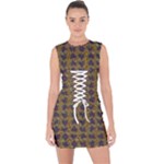 3021 Lace Up Front Bodycon Dress