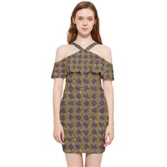 Shoulder Frill Bodycon Summer Dress 