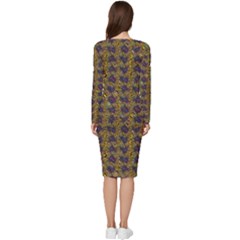 Long Sleeve V-Neck Bodycon Dress  