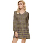 3021 Tiered Long Sleeve Mini Dress