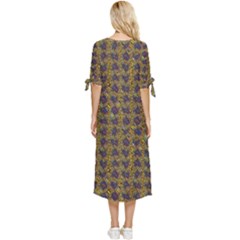 Bow Sleeve Chiffon Midi Dress 