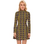 3021 Long Sleeve Velour Longline Dress