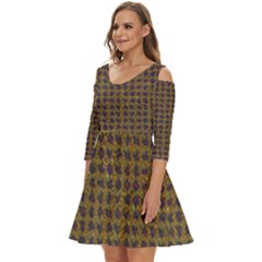 Shoulder Cut Out Zip Up Dress 