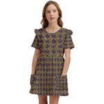 3021 Kids  Frilly Sleeves Pocket Dress