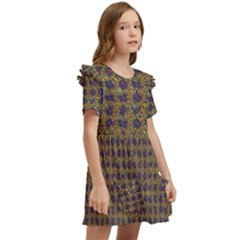 Kids  Frilly Sleeves Pocket Dress 
