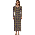 3021 Long Sleeve Velour Longline Maxi Dress