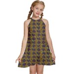 3021 Kids  Halter Collar Waist Tie Chiffon Dress
