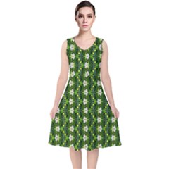 V-Neck Midi Sleeveless Dress  