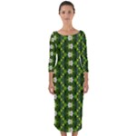 Wowpatterns-export-pattern Quarter Sleeve Midi Bodycon Dress