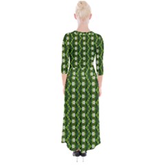 Quarter Sleeve Wrap Maxi Dress 