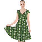 Wowpatterns-export-pattern Cap Sleeve Front Wrap Midi Dress