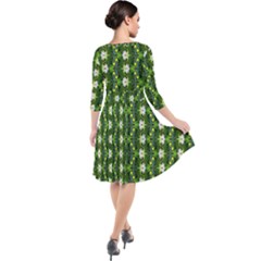 Quarter Sleeve Waist Band Dress 