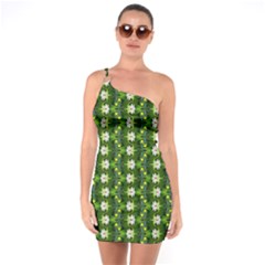 One Shoulder Ring Trim Bodycon Dress 