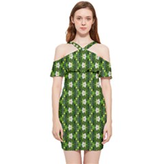 Shoulder Frill Bodycon Summer Dress 