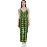 Wowpatterns-export-pattern V-Neck Spaghetti Strap Tie Front Jumpsuit