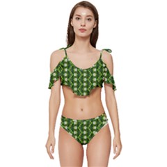 Ruffle Edge Tie Up Bikini Set	 