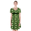 Short Sleeve V-neck Flare Dress 