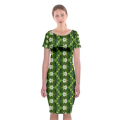 Classic Short Sleeve Midi Dress Front Classic Short Sleeve Midi Dress Front