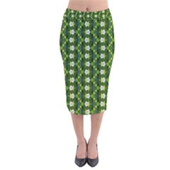 Velvet Midi Pencil Skirt 