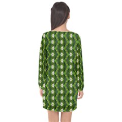 Long Sleeve Chiffon Shift Dress  