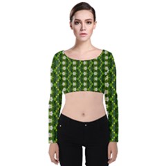Velvet Long Sleeve Crop Top 