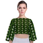 Wowpatterns-export-pattern Tie Back Butterfly Sleeve Chiffon Top
