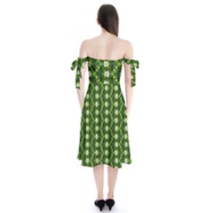 Shoulder Tie Bardot Midi Dress 