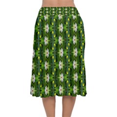 Velvet Flared Midi Skirt 