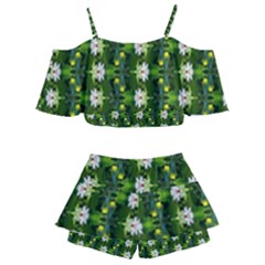 Kids  Off Shoulder Skirt Bikini 