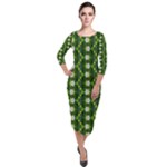 Wowpatterns-export-pattern Quarter Sleeve Midi Velour Bodycon Dress