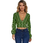 Wowpatterns-export-pattern Long Sleeve Deep-V Velour Top