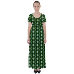 High Waist Short Sleeve Maxi Dress 