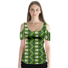 Butterfly Sleeve Cutout T-Shirt  